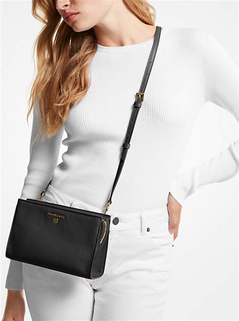 valerie medium pebbled leather crossbody bag